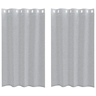 vidaXL Zasłony z zasłonami 2 pcs Ciemny szary 140 x 175 cm Poliester - Zasłony - miniaturka - grafika 1