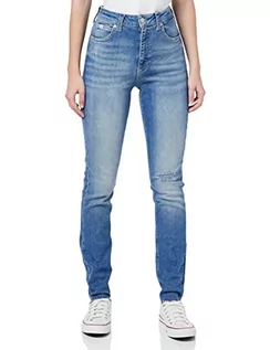 Spodnie damskie - Calvin Klein Damskie spodnie skinny z wysokim stanem, denim, M, 25 W / 32 l, Dżinsowa średnia, 26W / 32L - grafika 1