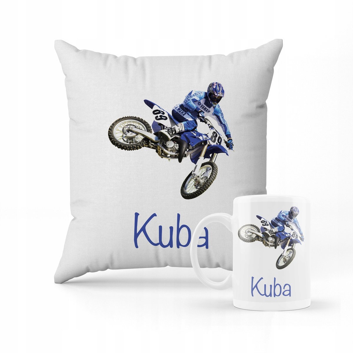 Zestaw Poduszka + Kubek Z nadrukiem Motocross Cross Motor PREZENT #18
