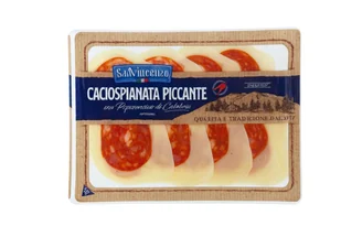 Salami Caciospianata Piccante peperoncino di Calabria100g - San Vincenzo - Pasztet i przetwory mięsne - miniaturka - grafika 1
