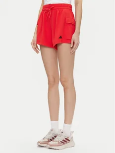 adidas Szorty sportowe Essentials Small Logo JC5704 Czerwony Loose Fit - Spodenki damskie - miniaturka - grafika 1
