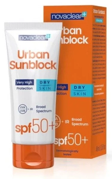Equalan Novaclear Urban Sunblock krem ochronny do twarzy SPF 50+ skóra sucha 40 ml