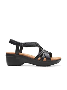Clarks Skórzane sandały "Tuleah May" w kolorze czarnym na obcasie - Sandały damskie - miniaturka - grafika 1
