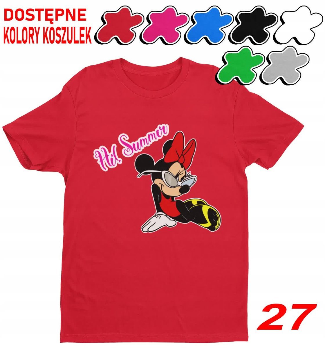 Dziecięca Koszulka Z Nadrukiem Duży Wybór Myszka Miki Różne -M 134-140
