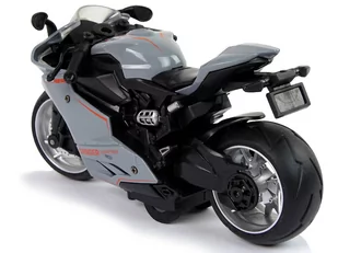 Motocykl Sportowy Szary Pomarańczowe Pasy 1:12 Napęd Pull-Back Dźwięk Światła - Samochody i pojazdy dla dzieci - miniaturka - grafika 3