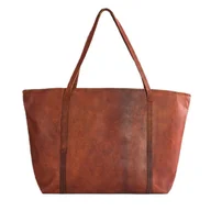 Torebki damskie - LEABAGS Juliana – skórzana torba damska 16” vintage, na laptopa i zakupy - miniaturka - grafika 1