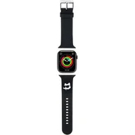Akcesoria do smartwatchy - Karl Lagerfeld Pasek KLAWMSLCNK Apple Watch 38/40/41mm czarny/black strap 3D Rubber Choupette Heads - miniaturka - grafika 1
