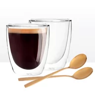 Szklanki - Lumarko Komplet 2 Szklanek Termicznych 300 ML + 2 Złote Łyżeczki - miniaturka - grafika 1