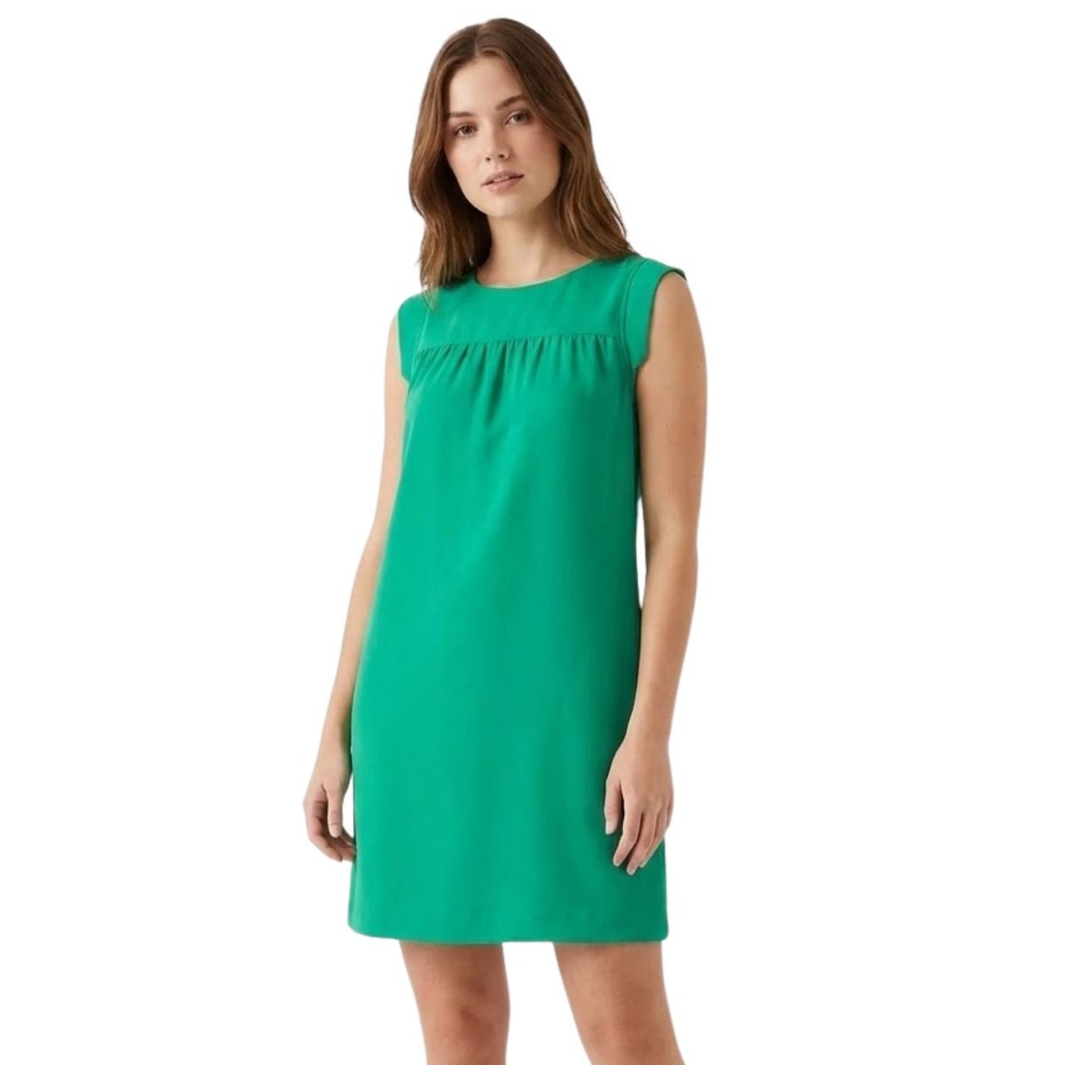 Sukienka damska Naf Naf Lenipa zielona na szelkach prosta-S