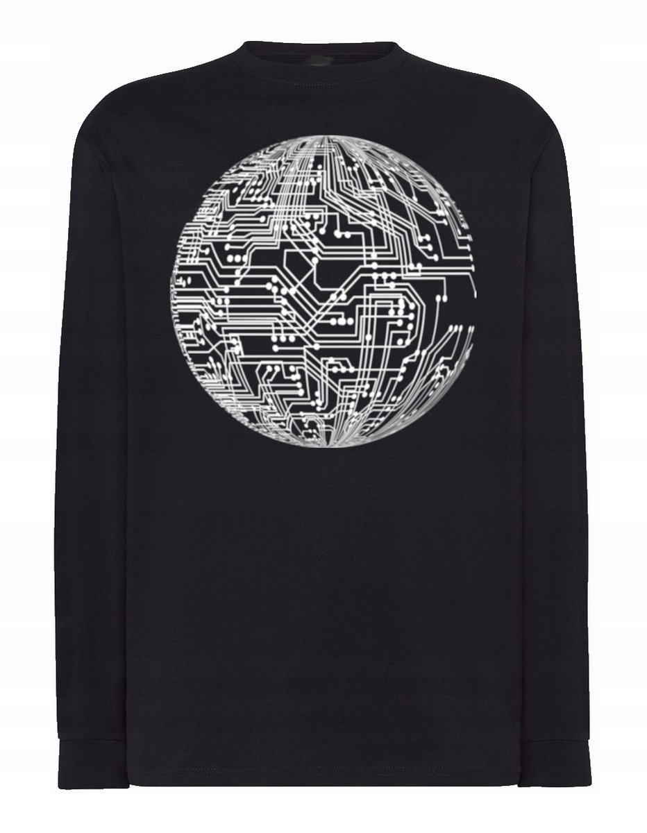 Longsleeve męski fajny nadruk ŚCIEŻKA PCB r.S