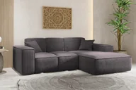 Narożniki - Sofa w kształcie L SIENA narożnik tkanina Poso ciemnoszary prawy - miniaturka - grafika 1