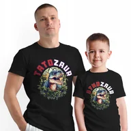 Koszulki męskie - Zestaw Koszulek dla Taty Syna Ojca Dziecka Tatozaur Synozaur Dwie Koszulki - miniaturka - grafika 1