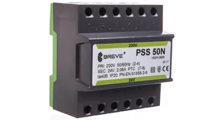 Breve Transformator 1-fazowy modułowy PSS 50N 50VA 230/24V na szynę 16024-9888 - Zasilacze i transformatory - miniaturka - grafika 1