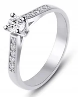 Pierścionki - BIAŁE ZŁOTO PIERŚCIONEK ZARĘCZYNOWY GIULIA 585 - miniaturka - grafika 1