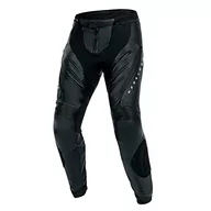 Odzież motocyklowa - REBELHORN Veloce męskie spodnie motocyklowe, skórzane, ochraniacze na kolana i biodra, stopień 2, 2 kanały wentylacyjne z zamkiem błyskawicznym, czarny/biały, 52 - miniaturka - grafika 1