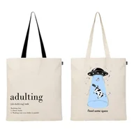 Torebki damskie - Eco Right Aesthetic Canvas Tote Bag dla kobiet, urocza, modna i wielokrotnego użytku, bawełniana torba do szkoły, na zakupy, siłownię, bibliotekę i plażę, idealna na groceries, Need Some Space - miniaturka - grafika 1