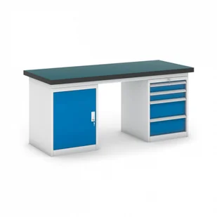 B2B Partner Stół warsztatowy GB z szafką i kontenerem szufladowym, 1800 mm 469134 - Stoły warsztatowe - miniaturka - grafika 1