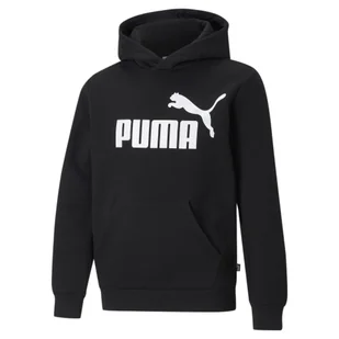 Młodzieżowa bluza z kapturem z dużym logo Essentials PUMA Black - Odzież sportowa dziecięca - miniaturka - grafika 1