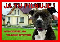 Pozostałe akcesoria dla psów - Rokus Rokus Tabliczka "Ja tu pilnuję" amstaff - miniaturka - grafika 1