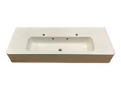 Umywalki - Umywalka nablatowa, zaokrąglona, biała,  130 x 55 cm - miniaturka - grafika 1