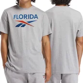 Koszulki męskie - Reebok t-shirt męski szary bawełna Logo Florida 100206434 L - miniaturka - grafika 1