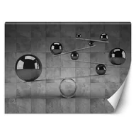 Fototapety - Fototapeta, Srebrne kule 3D na tle betonowej ściany (Rozmiar 400x280) - miniaturka - grafika 1