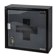 Akcesoria łazienkowe - Metalowa apteczka ścienna czarna - miniaturka - grafika 1