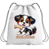 Plecaki szkolne i tornistry - Plecak Worek Farma Pies Psy Pisek Szkolny Na Buty WF Obuwie Z Napisem - miniaturka - grafika 1