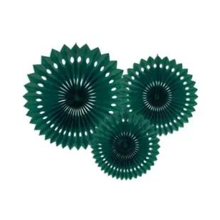 Rozety dekoracyjne ciemne zielone 20-30cm - Dekoracje sali - miniaturka - grafika 1