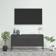 Szafki RTV - vidaXL Szafka pod telewizor antracytowa 105x35x50 cm stalowa 336231 - miniaturka - grafika 1
