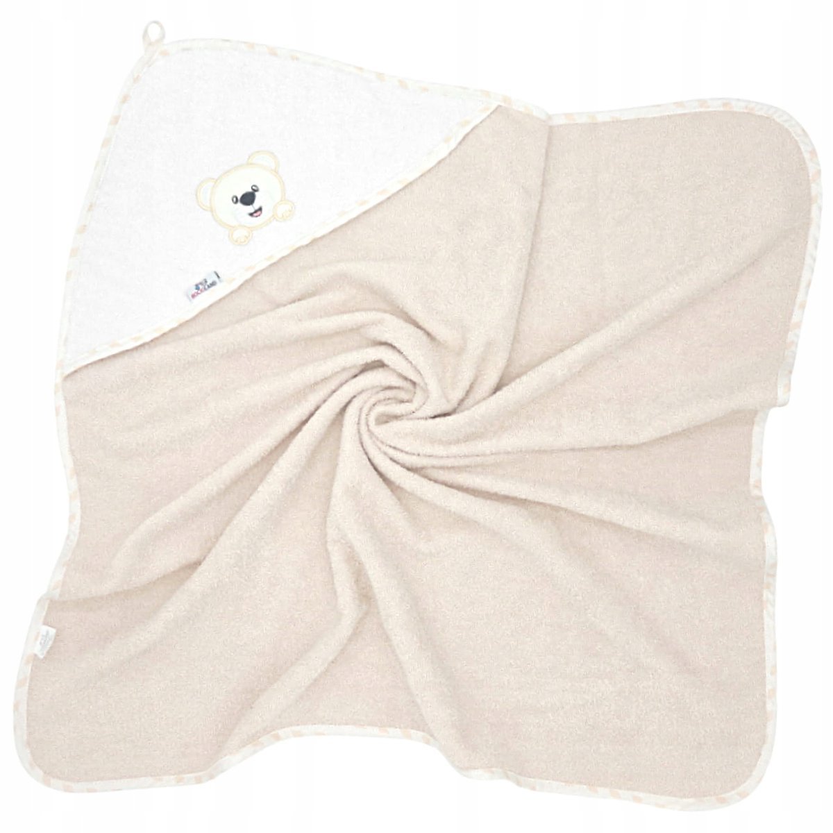 BOCIOLAND Okrycie kąpielowe miś 80x80 cm - PIASKOWY