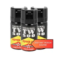 Gaz pieprzowy - Zestaw 3 gazów pieprzowych Hoernecke TW 500 Pepper-Fog 40 ml - stożek - miniaturka - grafika 1