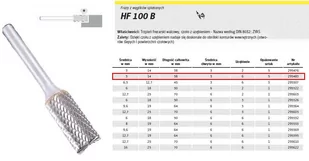 Klingspor KLINGSPOR FREZ DO METALU HF 100 B FI=3,0x14mm TRZPIEŃ 3mm TYP ZYAS, WALCOWY K295483 - Frezy - miniaturka - grafika 1