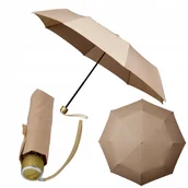 Parasole - PARASOLKA DAMSKA SKŁADANA LEKKA HOLENDERSKA BEŻOWA DO TOREBKI - Impliva - miniaturka - grafika 1