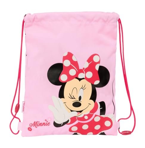 MINNIE MOUSE NAIVE - Plecak z płaskim workiem, plecak dla dzieci w różnym wieku, wygodny i wszechstronny, jakość i wytrzymałość, 26 x 34 cm, Jasnoróżowy, M, Casual