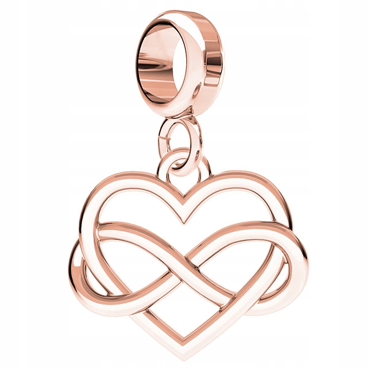 Charms Pozłacany z Sercem Wieczna Miłość Love Nieskończoność SREBRO 925
