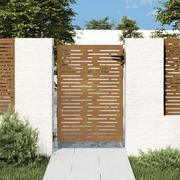 Bramy garażowe - vidaXL Furtka ogrodowa, 85x125 cm, stal kortenowska, motyw prostokątów - miniaturka - grafika 1