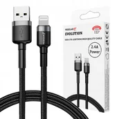 Kable USB - Feegar Evolution Kabel USB Lightning do iPhone 2.4A Przewód Nylon - miniaturka - grafika 1