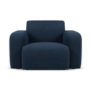 Fotele - Ciemnoniebieski fotel z przędzy pętelkowej Bouclé Molino – Micadoni Home - miniaturka - grafika 1