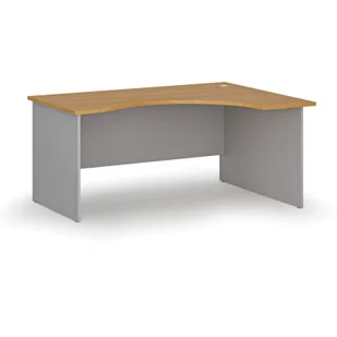 Biurko narożne PRIMO GRAY, 1600 x 1200 mm, prawe, szary/buk - Biurka - miniaturka - grafika 1