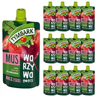 Tymbark Mus jabłko burak truskawka 100 g x 12 sztuk - Koncentraty warzywne, przeciery - miniaturka - grafika 1