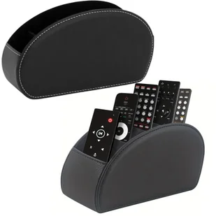 Pojemnik Organizer Na Piloty 5 Przegród Ekoskóra Czarny LEAN - Przyborniki na biurko - miniaturka - grafika 1