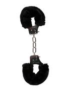 Akcesoria BDSM - Furry Handcuffs - Black - miniaturka - grafika 1