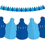 Dekoracje sali - GoDan Girlanda papierowa "Butelka ze smoczkiem", błękitna, 360 cm PF-GPBSN - miniaturka - grafika 1