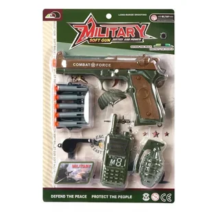 Zestaw wojskowy z pistoletem na pociski piankowe - Zabawki militarne - miniaturka - grafika 1