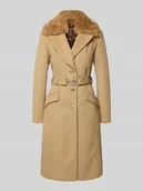 Płaszcze damskie - Płaszcz z paskiem i kieszeniami z patką - miniaturka - grafika 1