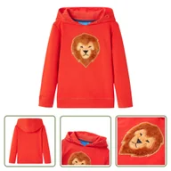 Bluzy dla dziewczynek - Bluza dziecięca z kapturem - czerwona - 116 - Bluza Dziewczęca - miniaturka - grafika 1