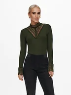 Bluzki damskie - ONLY Bluzka 15207788 Zielony Stretch Fit - miniaturka - grafika 1