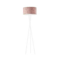 Lampy stojące - Lysne, Lampa podłogowa TRIPOD z welurowym abażurem vintage Paryż Velur, Różowy - miniaturka - grafika 1