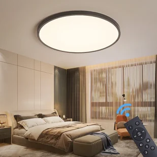 Lampa sufitowa LED XM40-Black z pilotem Regulacja barwy/jasności światła z możliwością ściemniania Czarna lub biała lakierowana metalowa rama - Lampy sufitowe - miniaturka - grafika 1